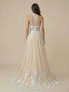 A-Line Halter Strap Boning Maxi Long Lace Wedding Dresses Online