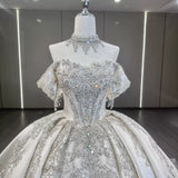ChicSew Luxurious Satin Rhinestone Ball Gown Wedding Dress