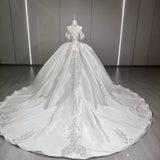 ChicSew Luxurious Satin Rhinestone Ball Gown Wedding Dress