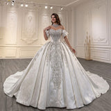 ChicSew Luxurious Satin Rhinestone Ball Gown Wedding Dress