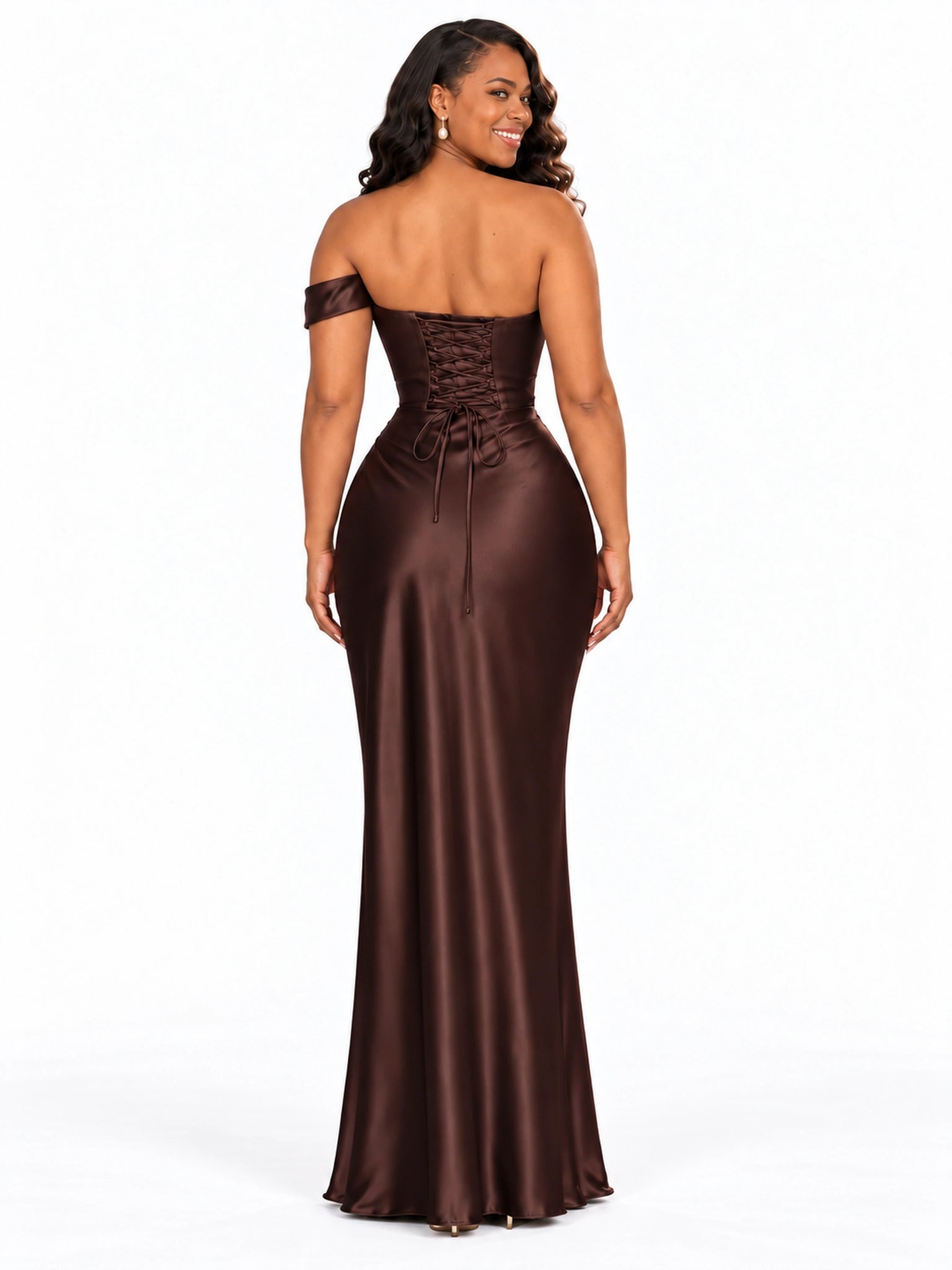 ChicSew One Shoulder Mermaid Soft Satin Floor-Length Bridesmaid Dresses