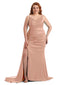 Rose Gold Mermaid Satin Maid of Honor Dresses