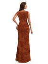 Elegant Spaghetti Straps Cowl Mermaid Long Satin Floral Formal Evening Dresses For Ladies