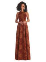 Sexy Spaghetti Straps A-line Long Satin Floral Formal Dresses For Women