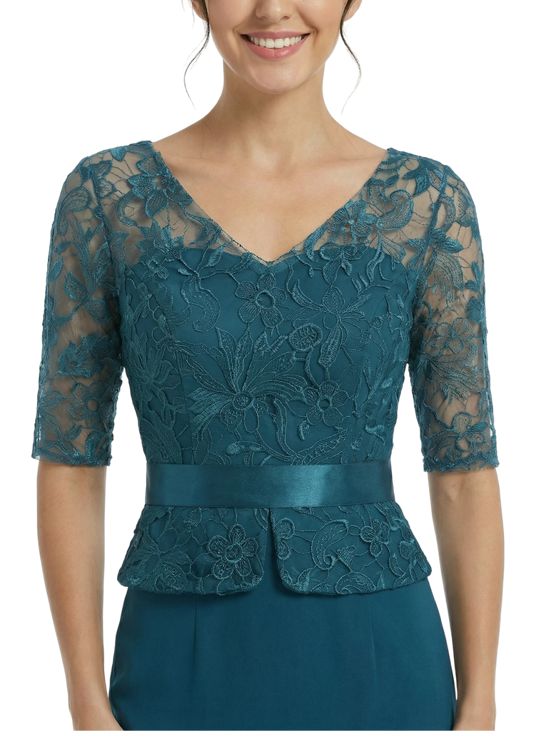 ChicSew Beautiful Mother Of The Bride Dresses V-Neck Lace Evening Gowns Floor-Length