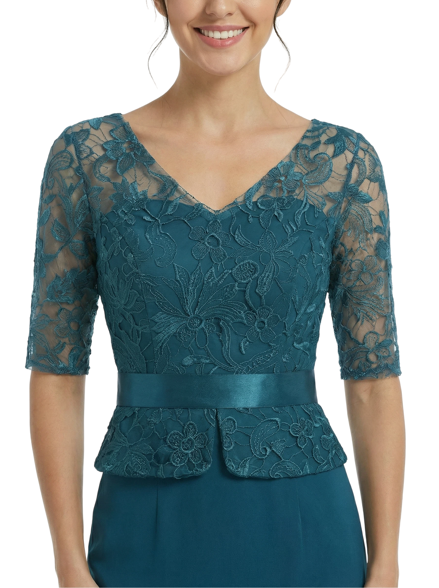 ChicSew Beautiful Mother Of The Bride Dresses V-Neck Lace Evening Gowns Floor-Length