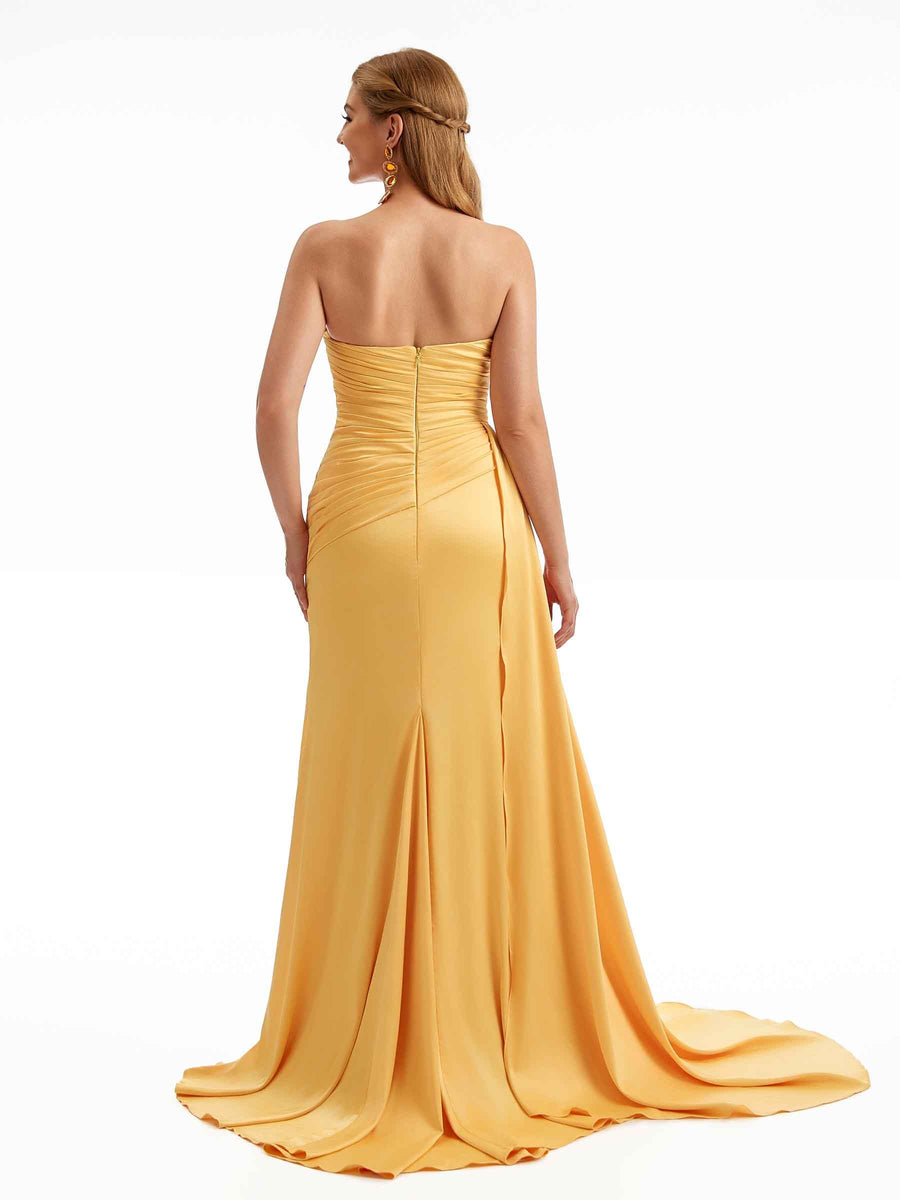 Sweetheart Sexy Fall Satin Mermaid Bridesmaid Dresses