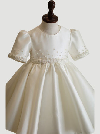 Satin Lace Tulle Flower Girl Dresses Bows Children's First Communion Dress Princess Ball Gown Wedding Party Dress