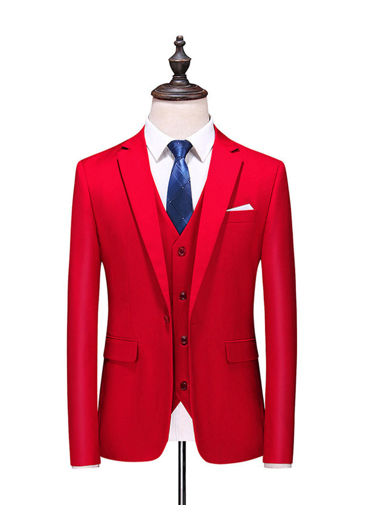 Red  Men's Slim Fit Tuxedo Jacket CN456