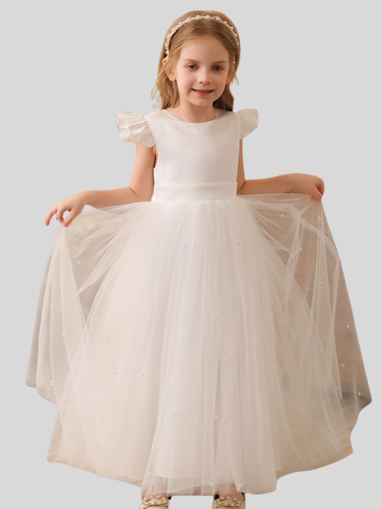 Flower Girl Dresses Sleeveless Lace Applique Fluffy Kids Evening Gowns - ChicSew Flower Girl Dresses Sleeveless Lace Applique Fluffy Kids Evening Gowns - ChicSew
