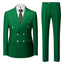 Green Casual Men's Suit Slim Fit Double Breasted 2 Piece Business Tuxedos CN481