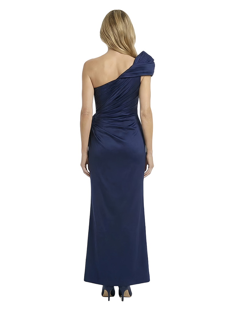 Chicsew One Shoulder Sleeveless Pleated Satin Ankle Length Mother of the Bride Dresses