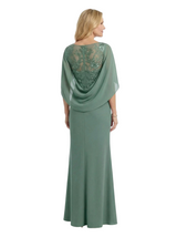 ChicSew Beautiful Cape Sleeve V-Neck Chiffon Ruffle Mother Of The Groom Dress With Lace Applique