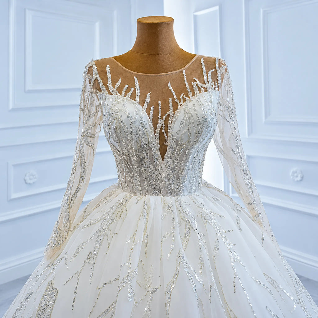 ChicSew Luxurious Illusion Ball Gown A-Line Wedding Dress