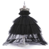 Flower Girls Dress Cute with Train A-line Tulle Princess Gown for Wedding Kids Guest Dress