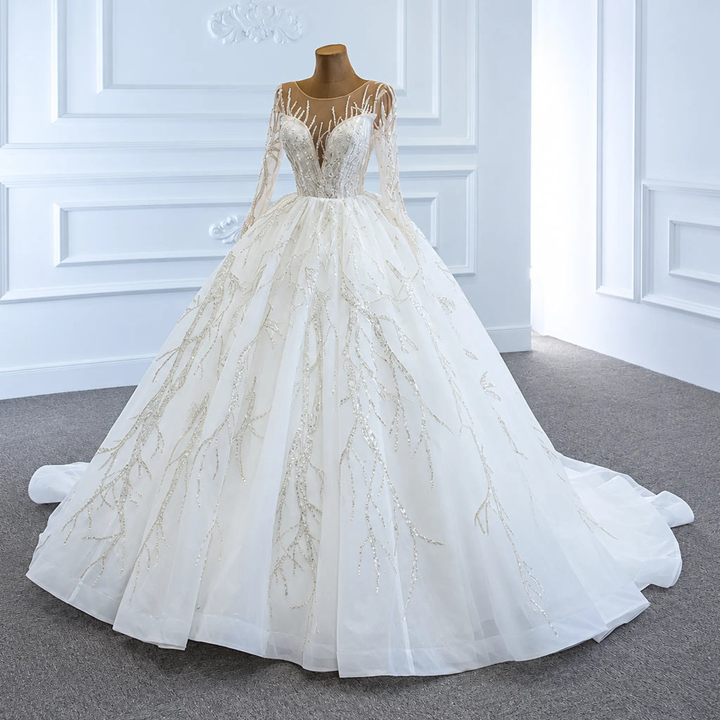 ChicSew Luxurious Illusion Ball Gown A-Line Wedding Dress