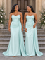 ChicSew Sweetheart Ruching Mermaid Soft Satin Floor-Length Bridesmaid Dresses