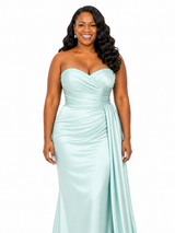 ChicSew Sweetheart Ruching Mermaid Soft Satin Floor-Length Bridesmaid Dresses