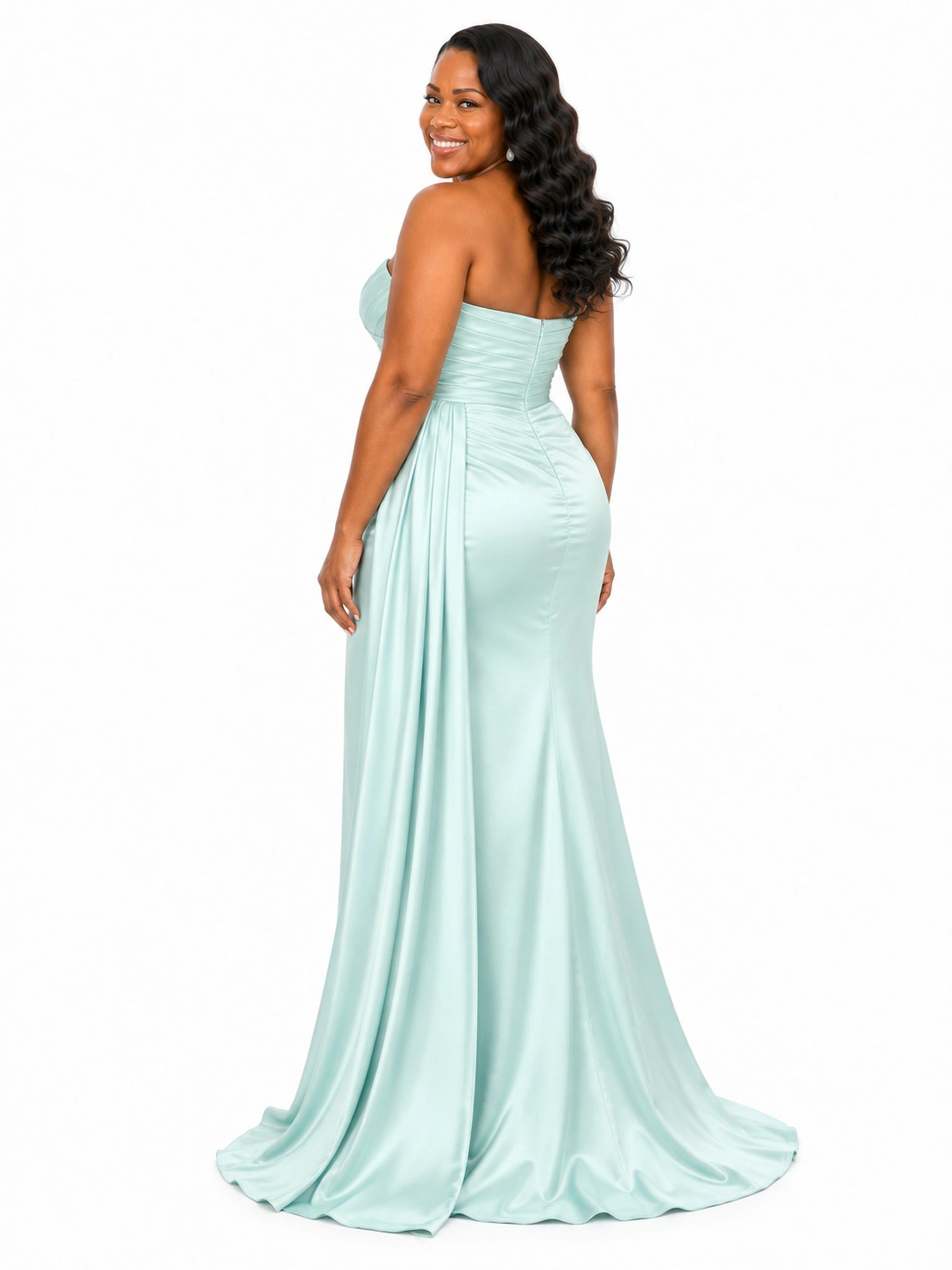 ChicSew Sweetheart Ruching Mermaid Soft Satin Floor-Length Bridesmaid Dresses