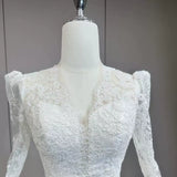 ChicSew Long Sleeves Lace Appliques Ball Gown Wedding Dress