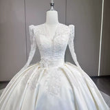 ChicSew Long Sleeves Lace Appliques Ball Gown Wedding Dress
