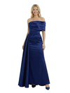 Chic Ruched Satin One Shoulder A-line Prom Gown With Side Drape Classy Formal Prom Dress