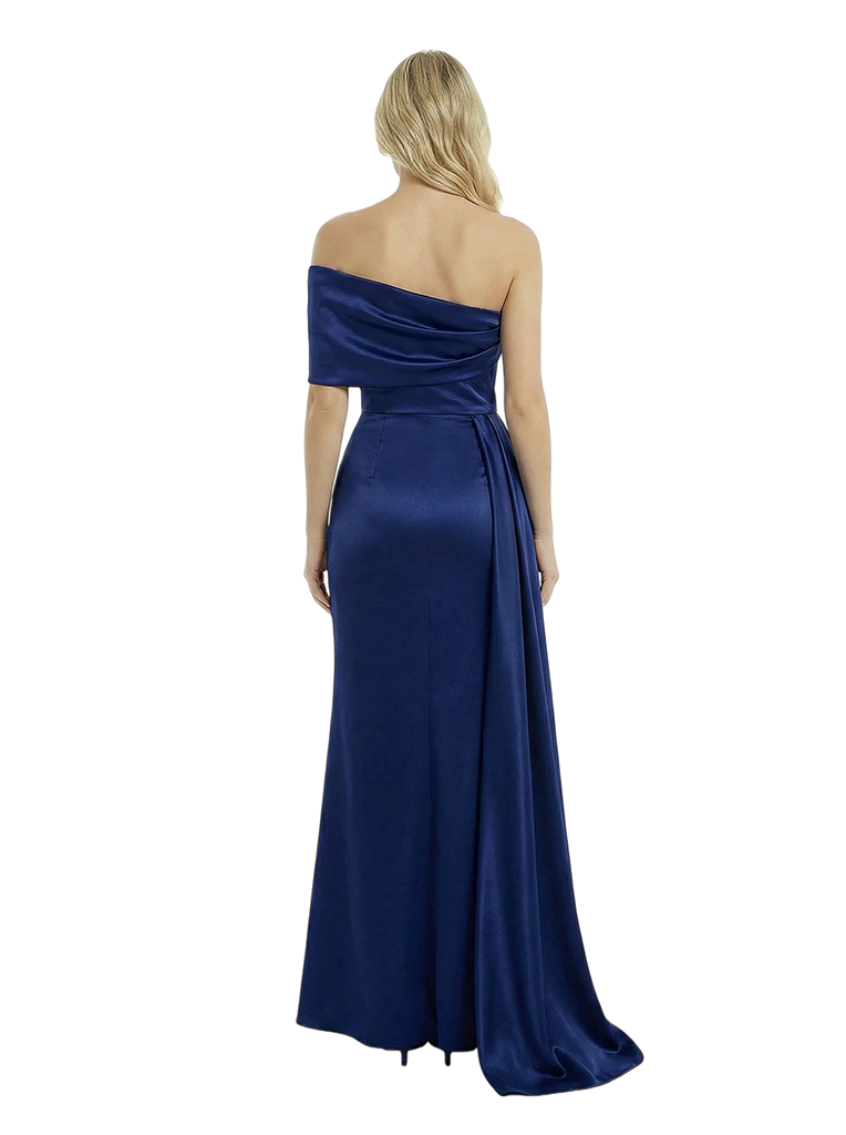 Chic Ruched One Shoulder Satin Sheath Gown With Side Drape Classy Formal Prom Dress - ChicSew Chic Ruched One Shoulder Satin Sheath Gown With Side Drape Classy Formal Prom Dress - ChicSew