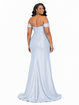 ChicSew Fancy Off Shoulder Soft Satin Mermaid Maxi Long Bridesmaid Dresses