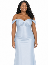 ChicSew Fancy Off Shoulder Soft Satin Mermaid Maxi Long Bridesmaid Dresses