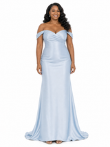 ChicSew Fancy Off Shoulder Soft Satin Mermaid Maxi Long Bridesmaid Dresses