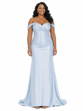 ChicSew Fancy Off Shoulder Soft Satin Mermaid Maxi Long Bridesmaid Dresses