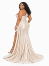 ChicSew One Shoulder Side Slit Soft Satin Long Mermaid Bridesmaid Dresses With Rhinestone