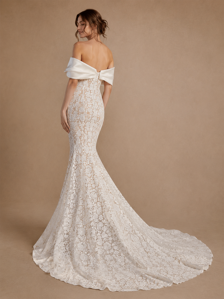 ChicSew Sexy Unique Off The Shoulder Lace Mermaid Floor-Length Wedding Dress