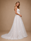 ChicSew Classy Spaghetti Straps V-Neck Lace Tulle A-Line Long Wedding Dress