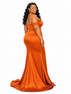 ChicSew Off Shoulder Soft Satin Maxi Long Mermaid Bridesmaid Dresses