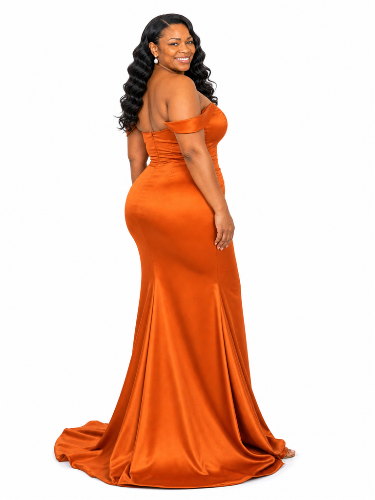 ChicSew Off Shoulder Soft Satin Maxi Long Mermaid Bridesmaid Dresses