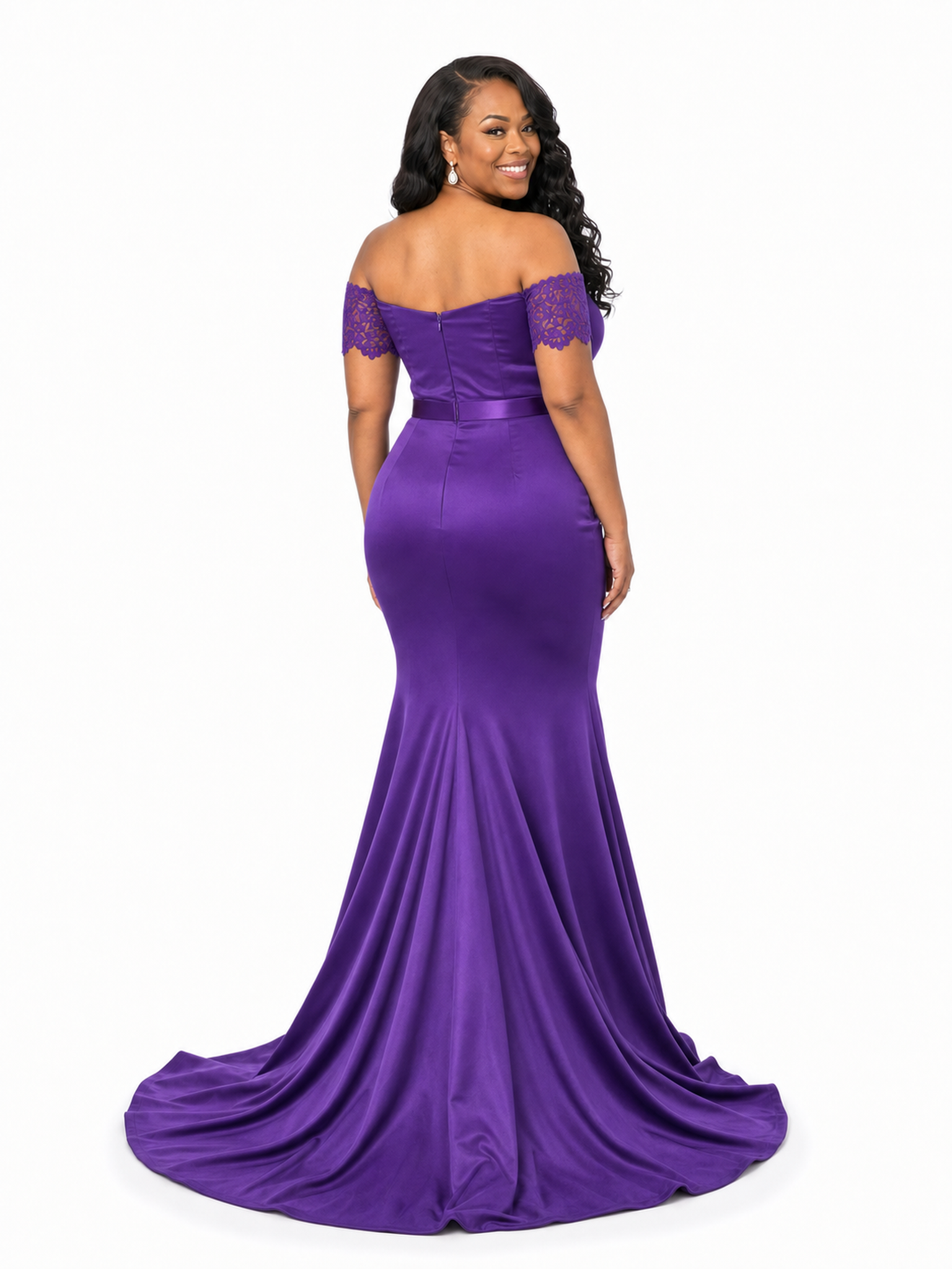 ChicSew Fancy Off Shoulder Soft Satin Maxi Mermaid Long Bridesmaid Dresses