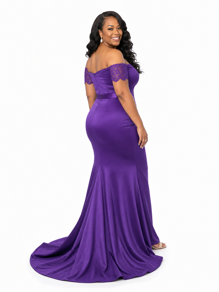 ChicSew Fancy Off Shoulder Soft Satin Maxi Mermaid Long Bridesmaid Dresses