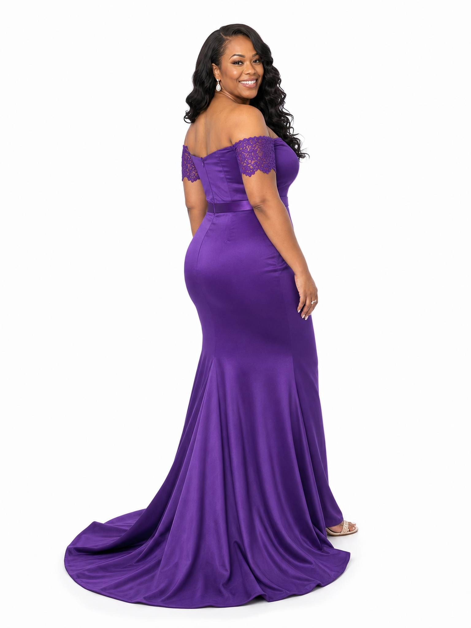ChicSew Fancy Off Shoulder Soft Satin Maxi Mermaid Long Bridesmaid Dresses