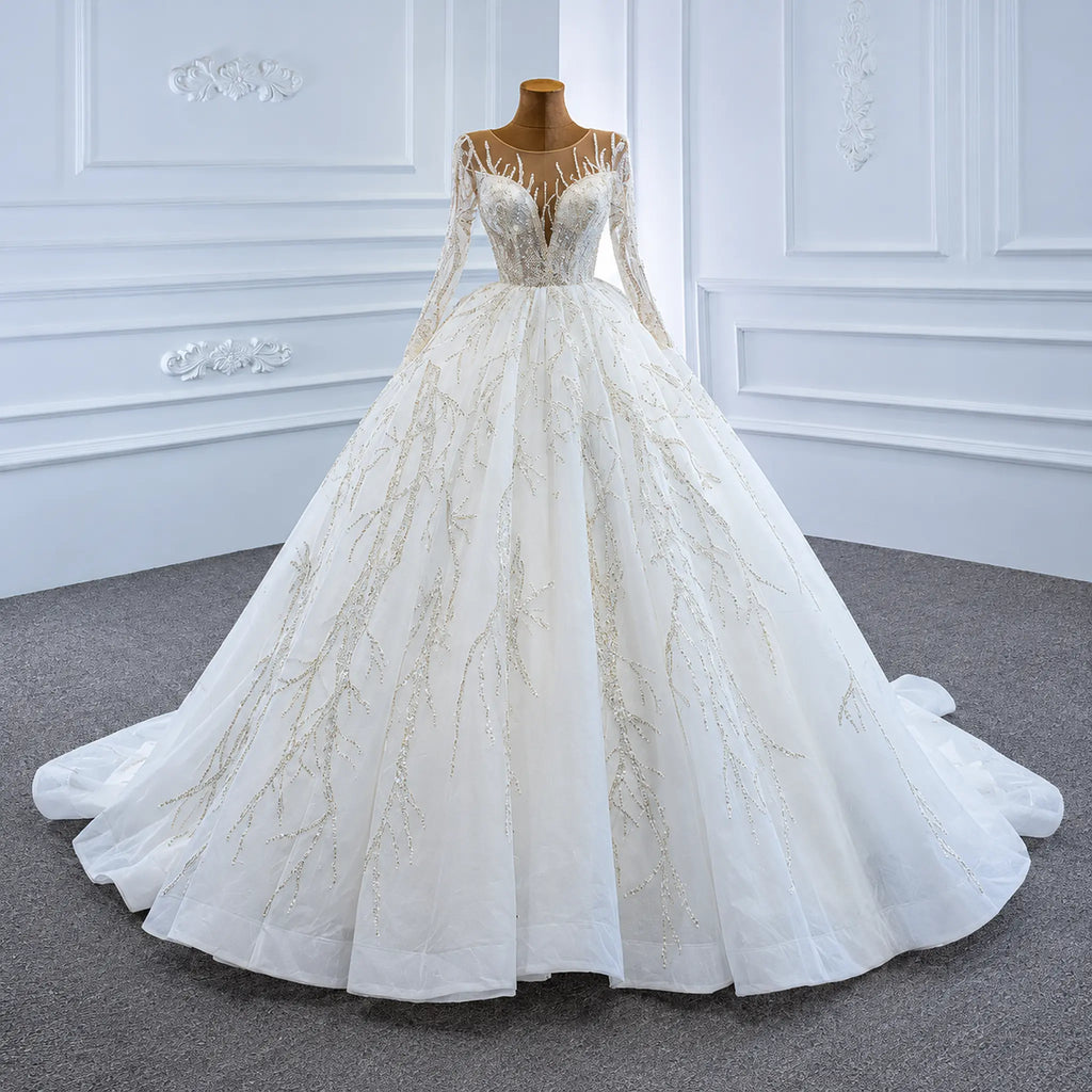 ChicSew Luxurious Illusion Ball Gown A-Line Wedding Dress