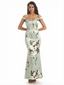 Simple Off Shoulder Mermaid Floral Satin Maxi Floral Formal Dresses For Women