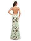 Elegant One Shoulder Mermaid Floral Satin Maxi Floral Formal Dresses For Women