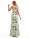 Beautiful Off Shoulder Side Slit Mermaid Floral Satin Maxi Floral Formal Dresses For Women