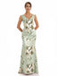 Trendy V-Neck Mermaid Floral Satin Maxi Floral Formal Evening Dresses For Women