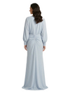ChicSew Classy Jewel Long Sleeves Mother Of The Bride Dresses Ruched Jersey A-Line Evening Gown