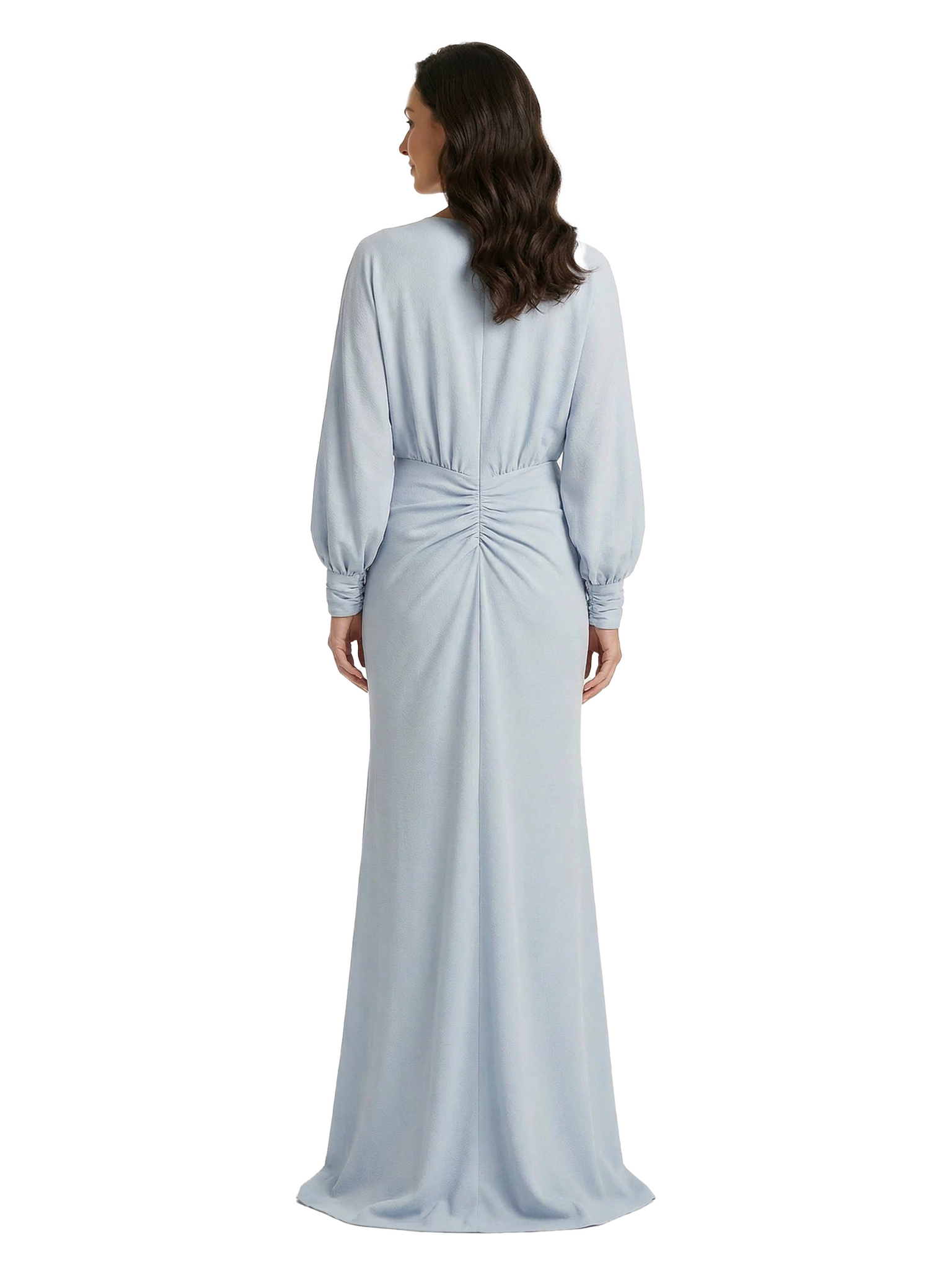 ChicSew Classy Jewel Long Sleeves Mother Of The Bride Dresses Ruched Jersey A-Line Evening Gown