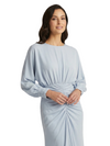 ChicSew Classy Jewel Long Sleeves Mother Of The Bride Dresses Ruched Jersey A-Line Evening Gown