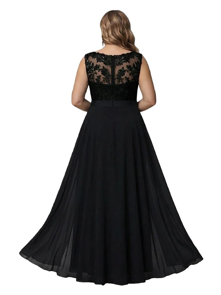 Elegant Chiffon Lace Bodice Long Pantsuits For Mother of The Bride