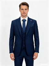 Classic 1 Piece Royal Blue Men's Suit with Regular Fit and Sophisticated Peak Lapel