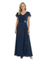 ChicSew Beautiful V-Neck Flutter Sleeves A-Line Mother Of The Groom Dresses With Ruffle Maxi Gown